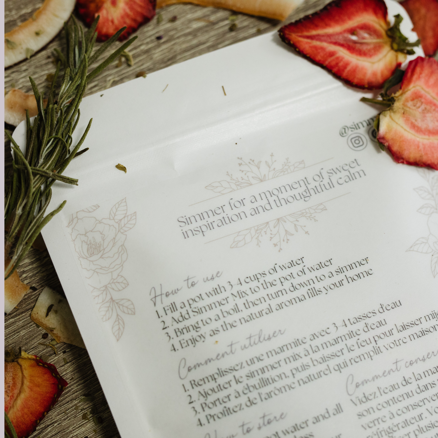 Be Poetic Simmer Pot Mix, Natural Strawberry Herb Aroma – Jar Edition