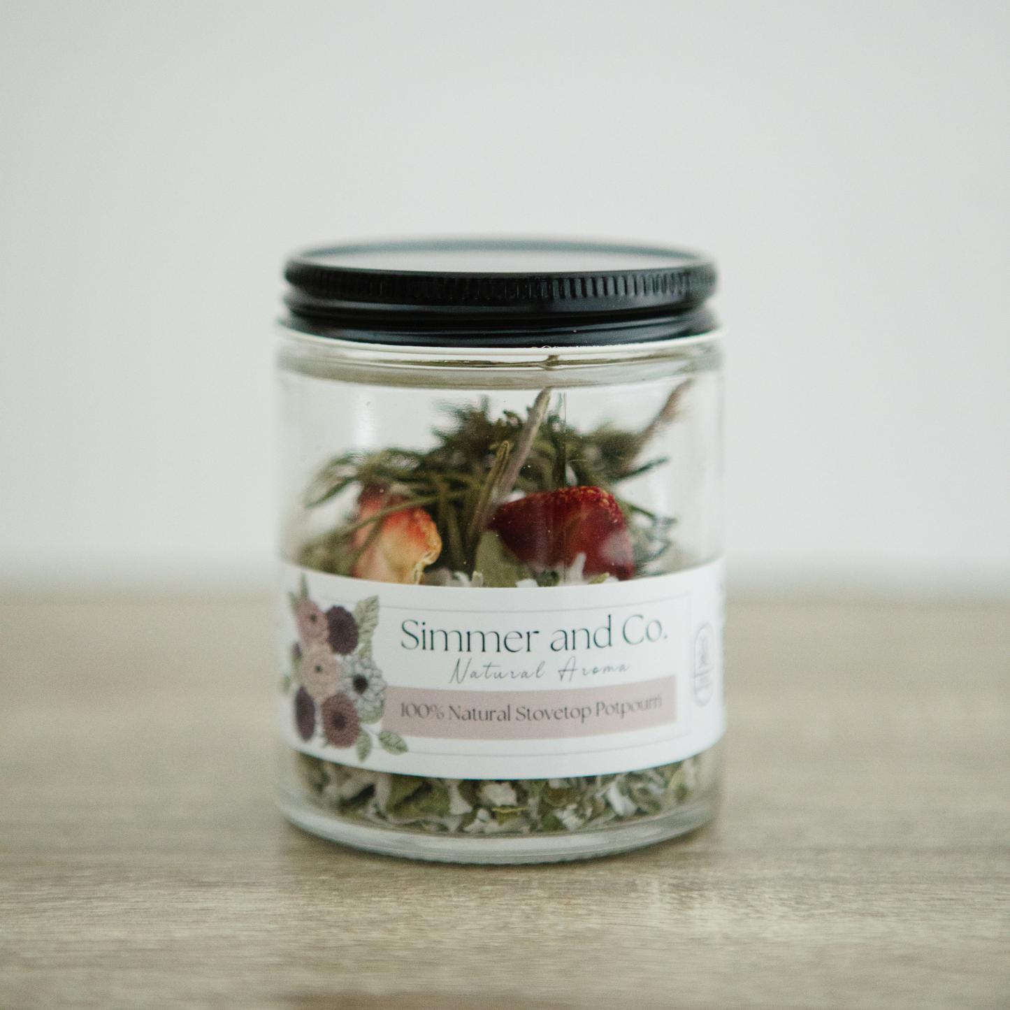 Be Poetic Simmer Pot Mix, Natural Strawberry Herb Aroma – Jar Edition