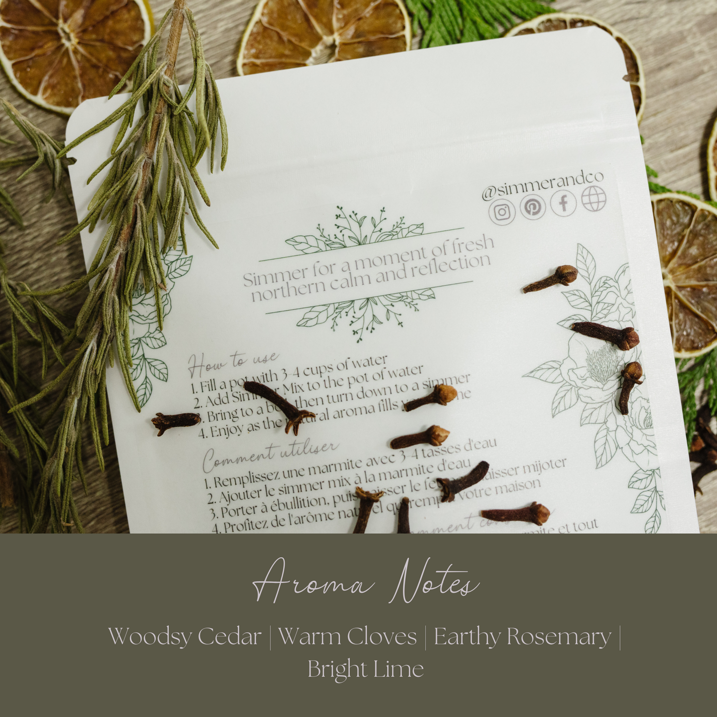 Be Northern Simmer Pot Mix, Natural Wooded Citrus Aroma