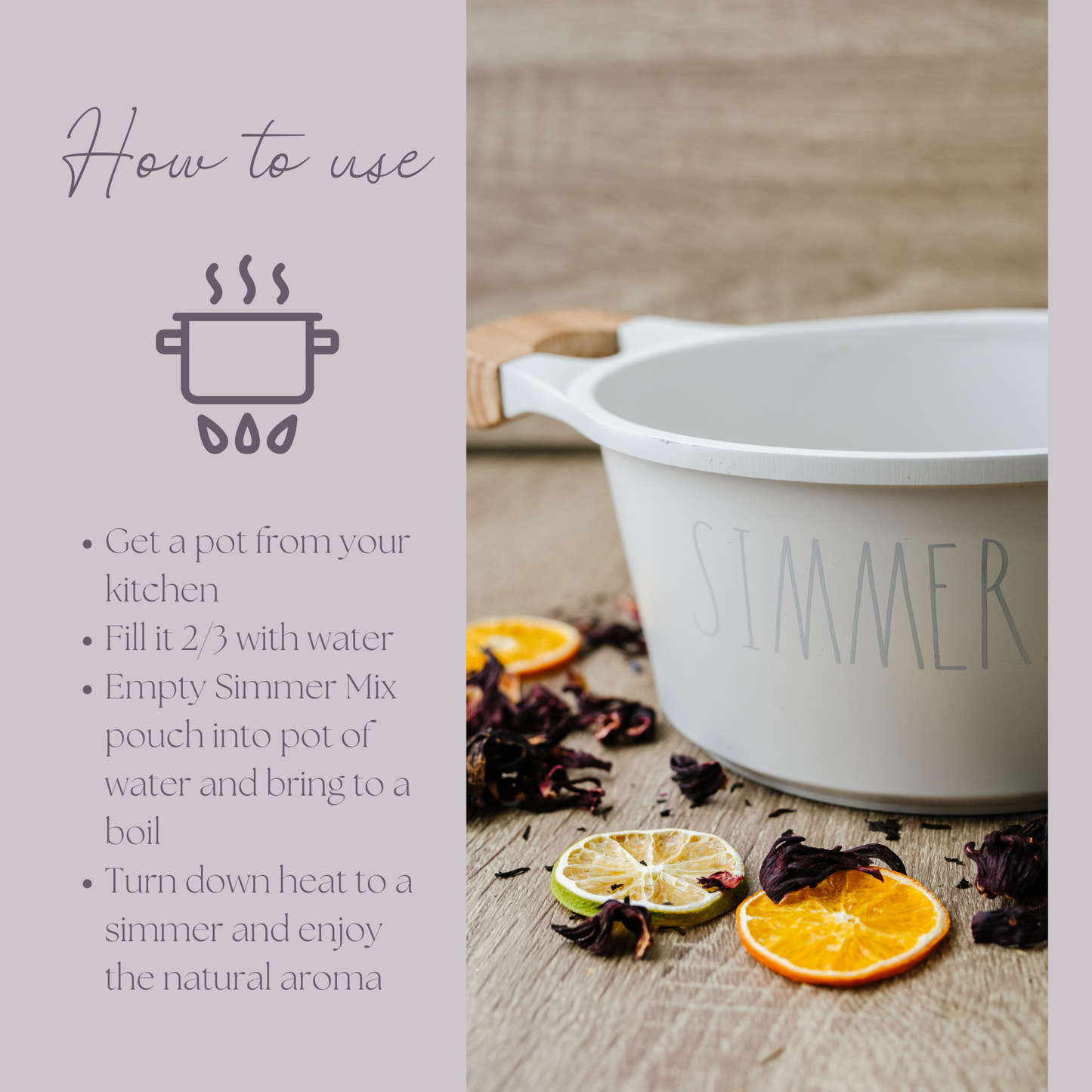 Be Mellow Simmer Mix, Glass Jar Stovetop Potpourri