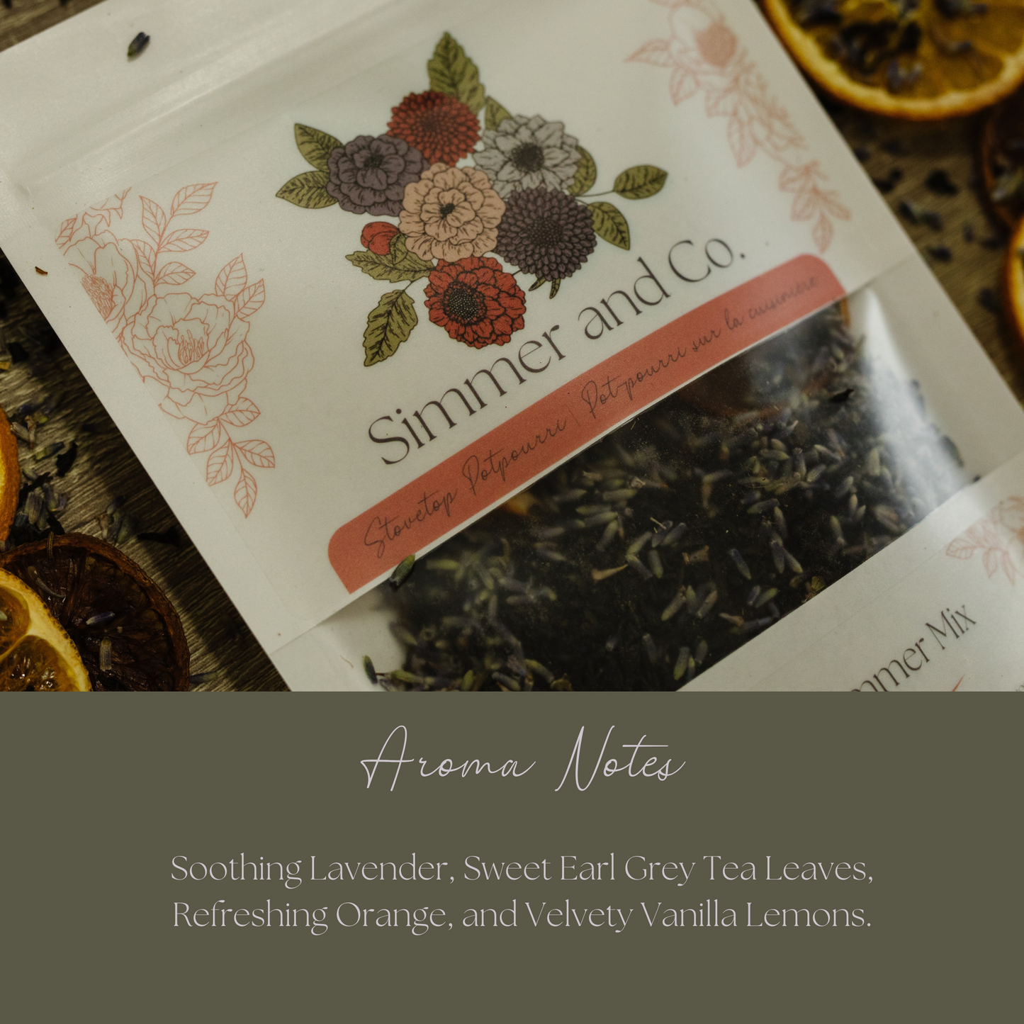 Be Mellow Simmer Pot Mix, Natural Lavender Citrus Aroma