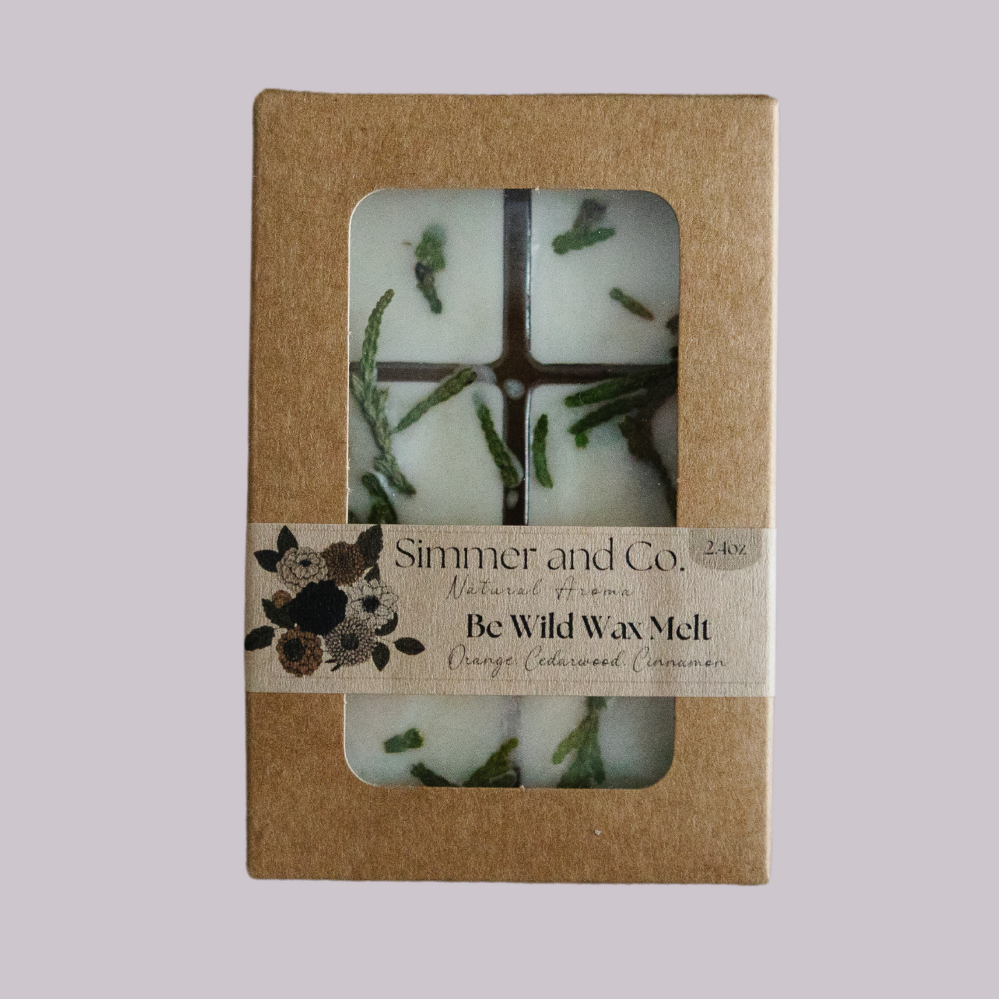 Be Cozy Simmer Wax Melt, Natural Jasmine Spice Botanical Wax Cubes