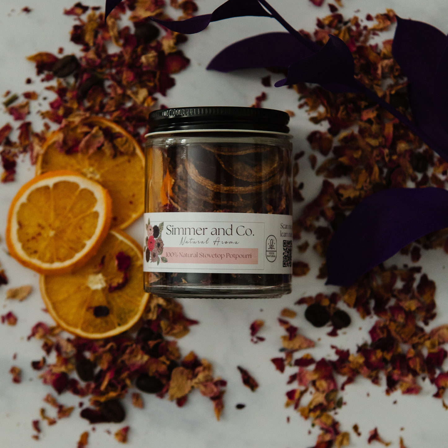 Be Chic Simmer Pot Mix, Natural Hazelnut Rose Aroma – Jar Edition