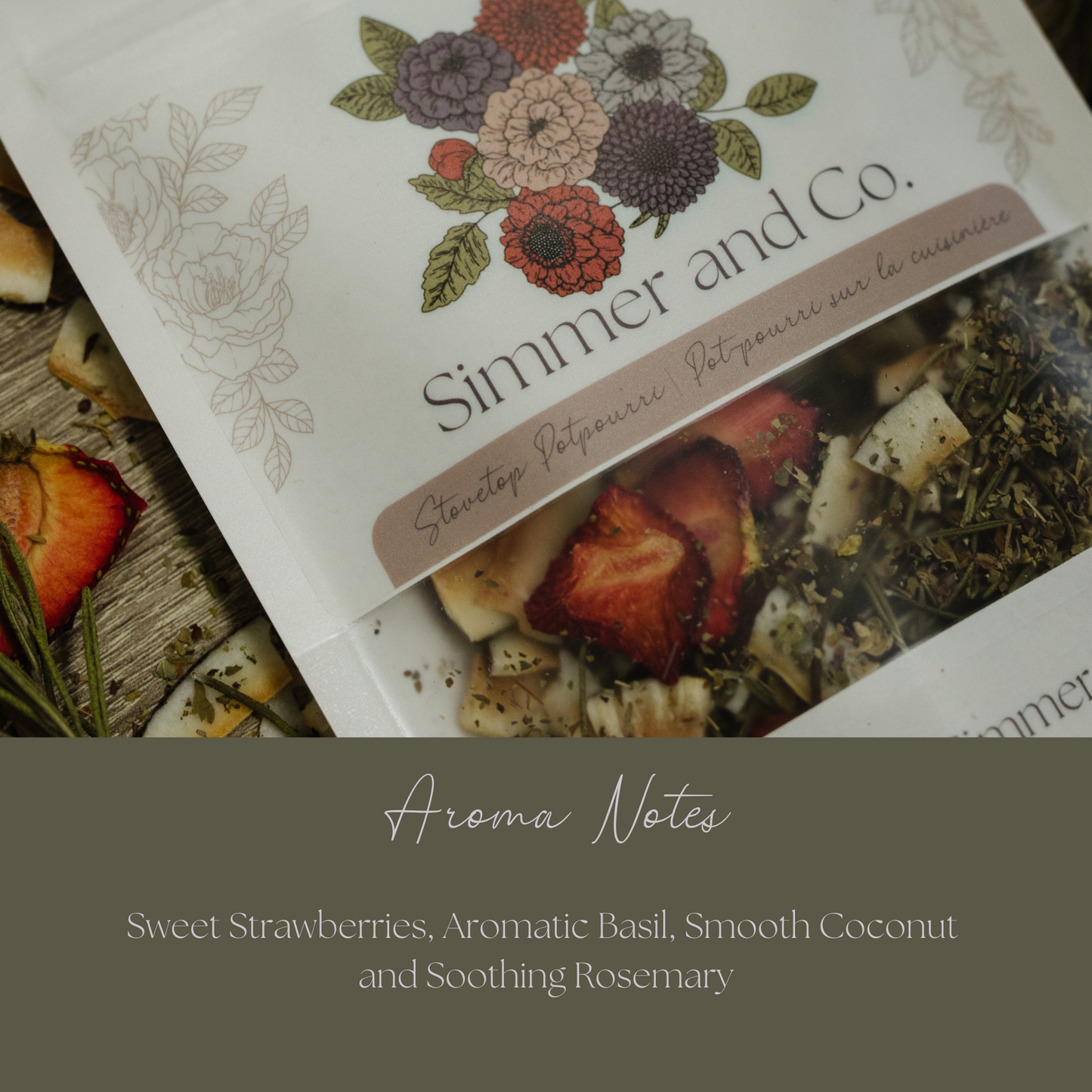 Be Poetic Simmer Pot Mix, Natural Strawberry Herb Aroma – Jar Edition