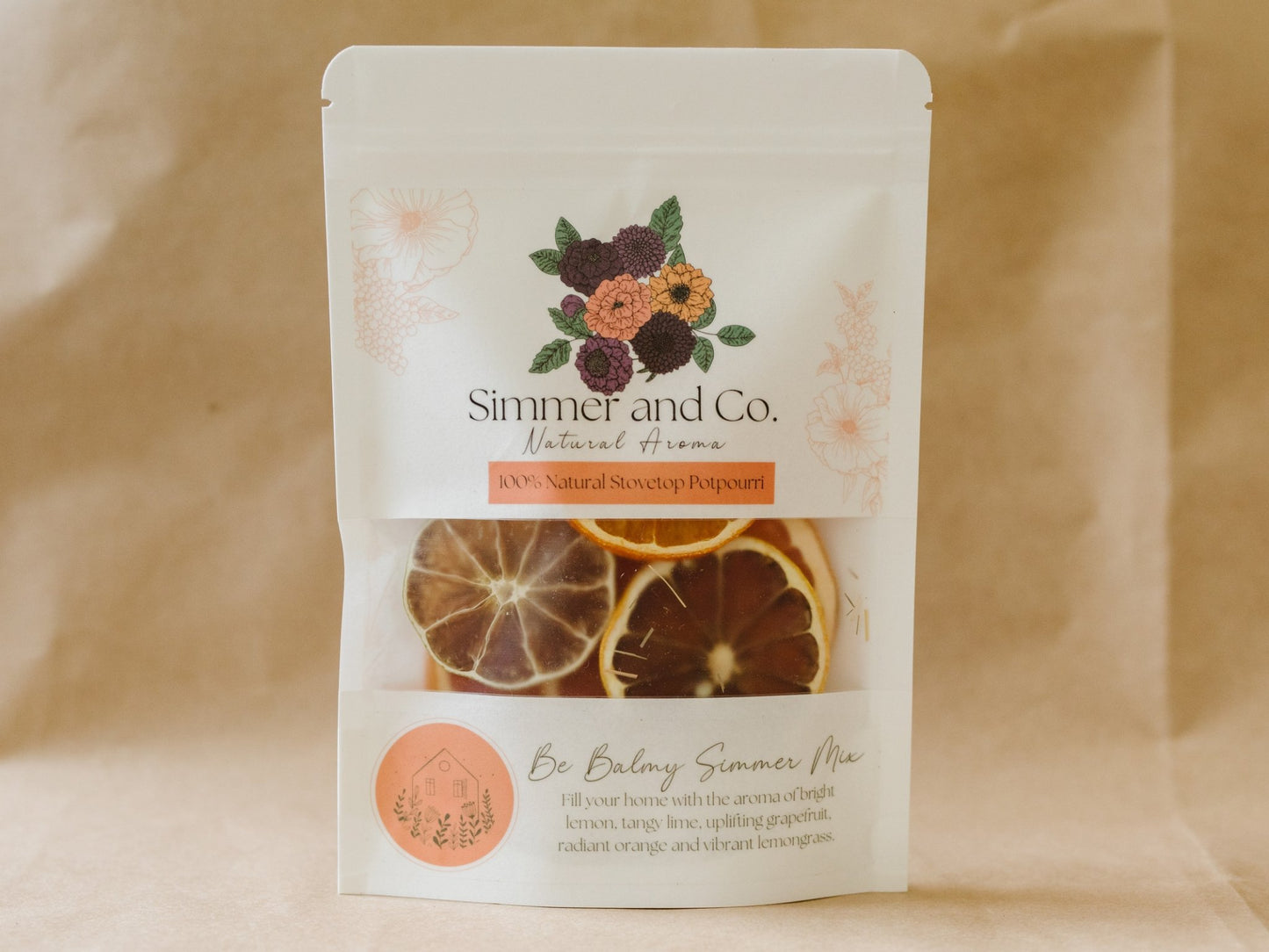 Be Balmy Simmer Mix, Stovetop Potpourri - Simmer and Co Natural Aroma Inc - Stovetop Potpourri Simmer Mix