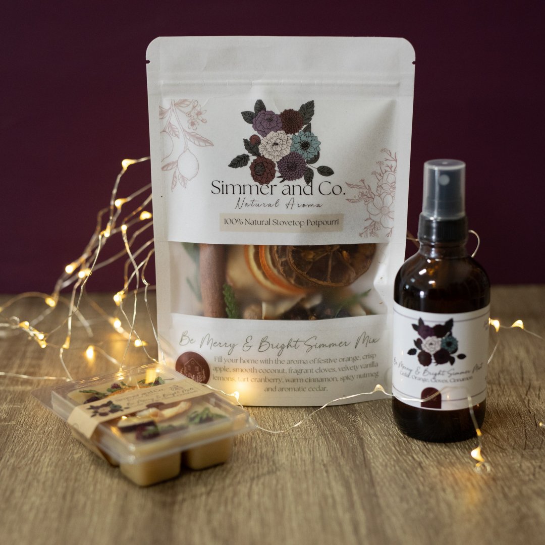 Be Merry & Bright Simmer Mix, Stovetop Potpourri - Simmer and Co Natural Aroma Inc - Stovetop Potpourri Simmer Mix