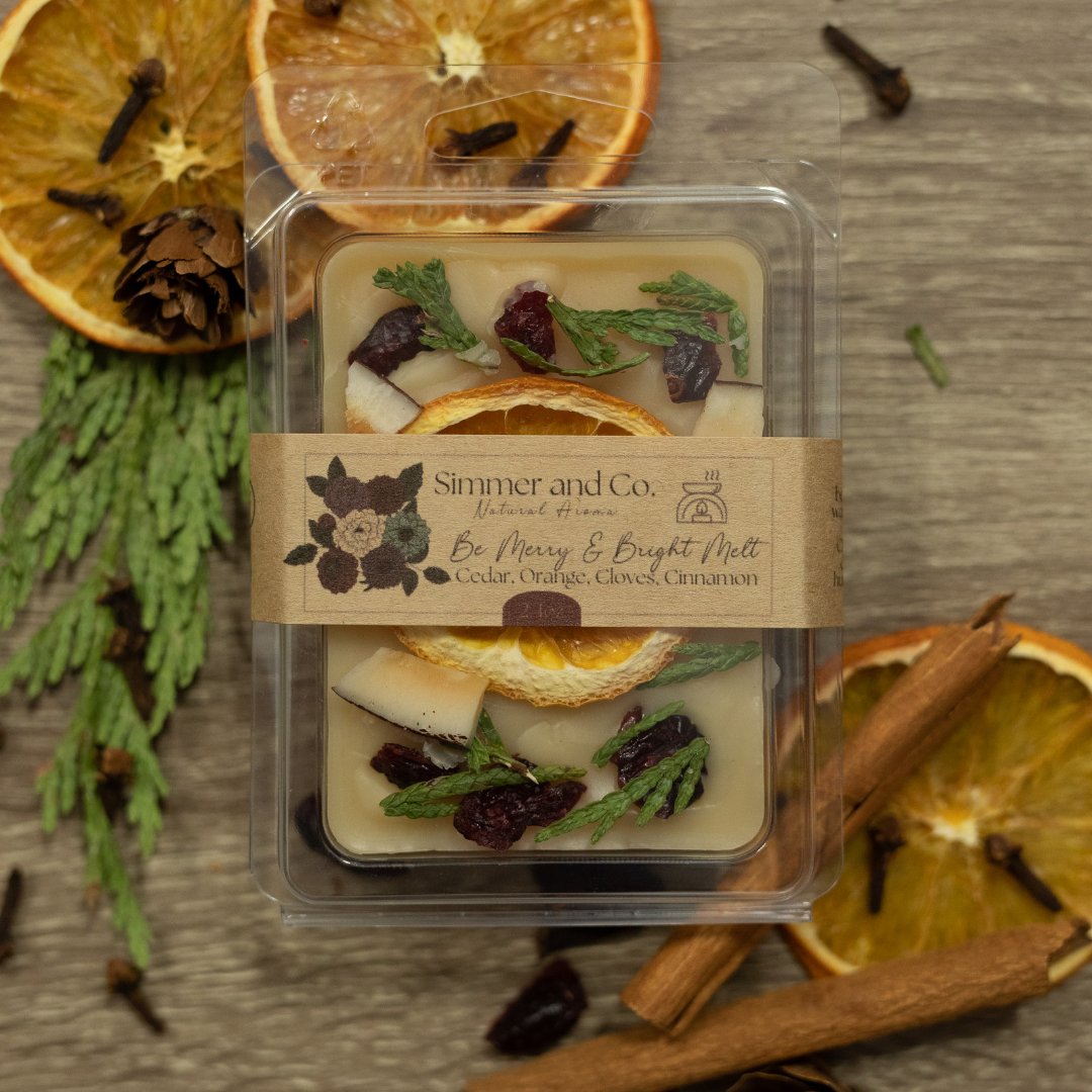 Be Merry and Bright Simmer Melt, Botanical Scented Wax - Simmer and Co Natural Aroma Inc - Botanical Simmer Wax Melt