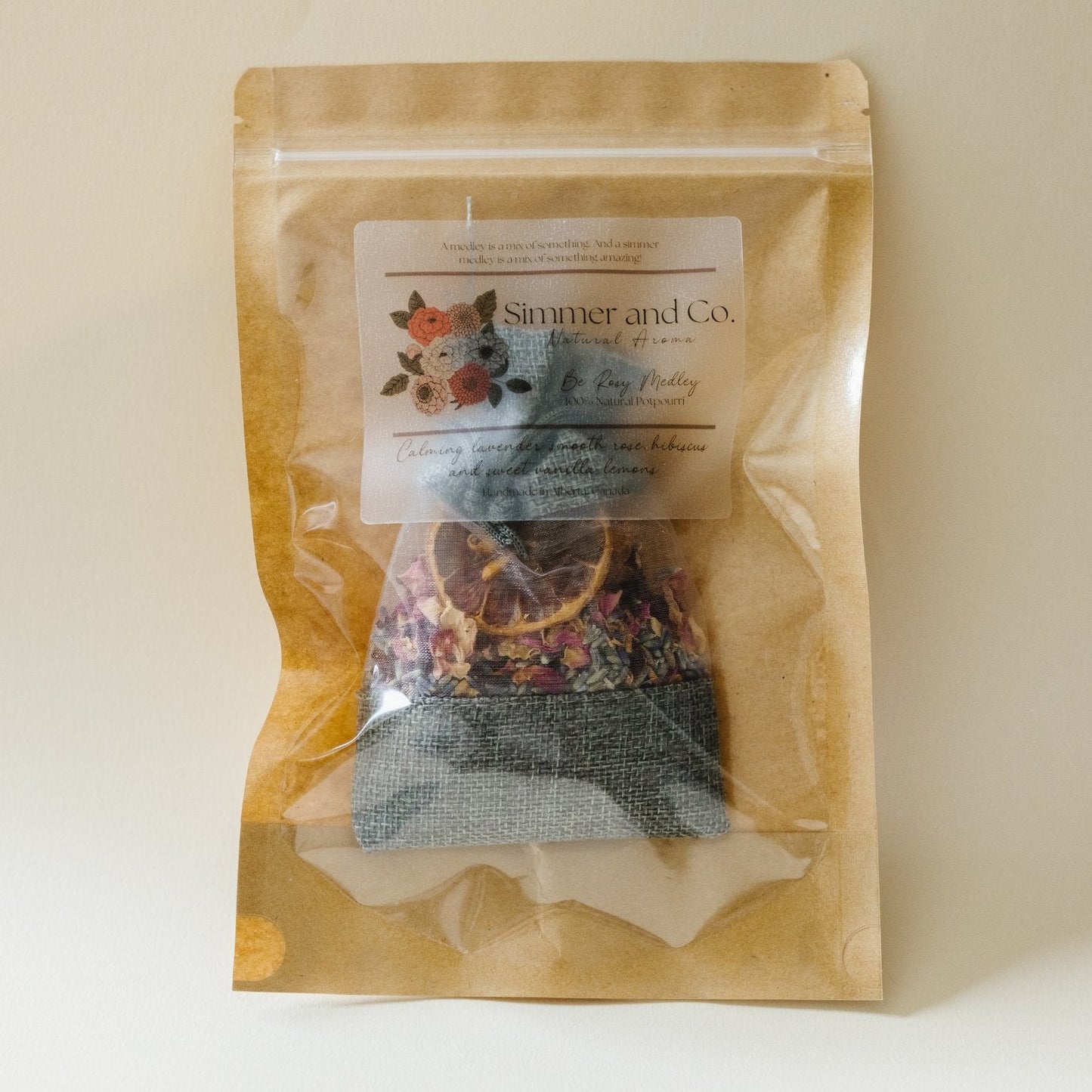 Be Rosy Simmer Medley - Simmer and Co Natural Aroma Inc - Potpourri Sachet Simmer Medley