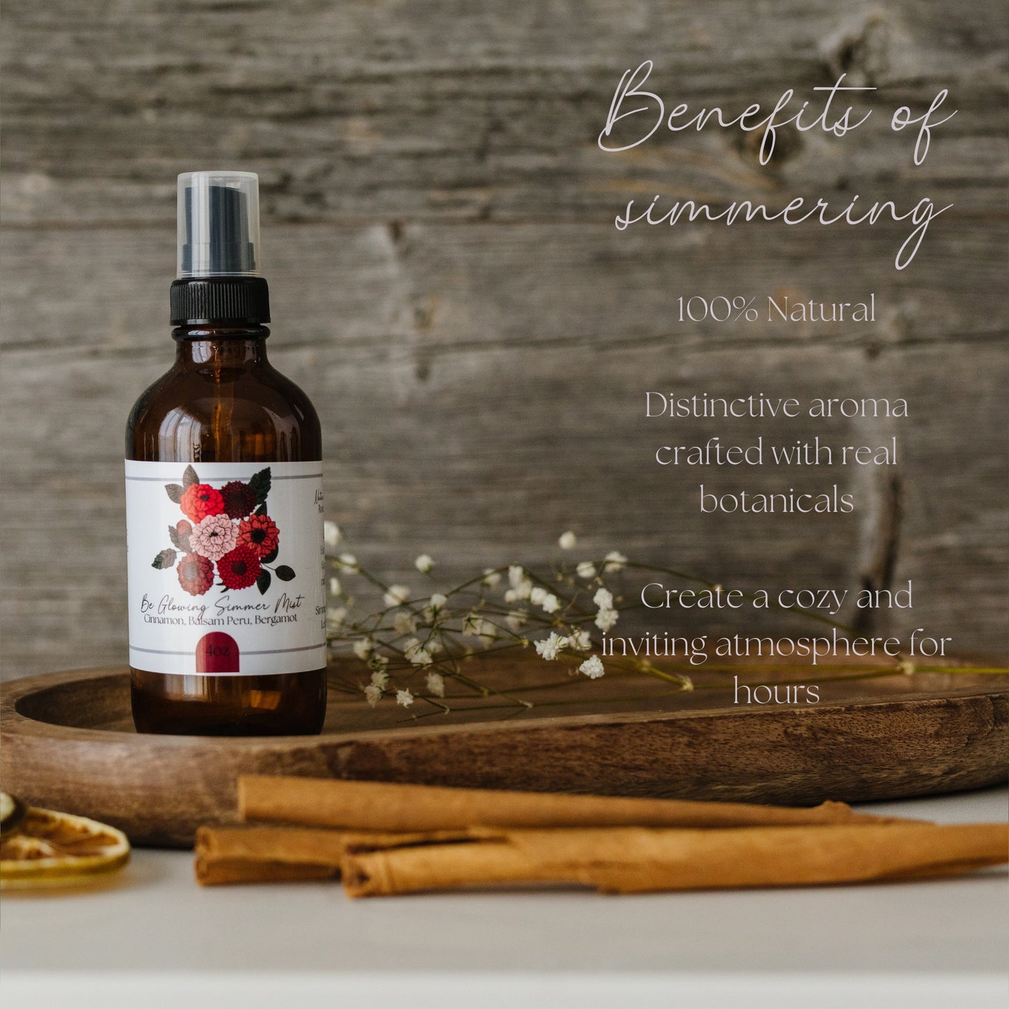 Be Glowing Simmer Mist, Room and Linen Spray - Simmer and Co Natural Aroma Inc - Natural Room Spray Simmer Mist