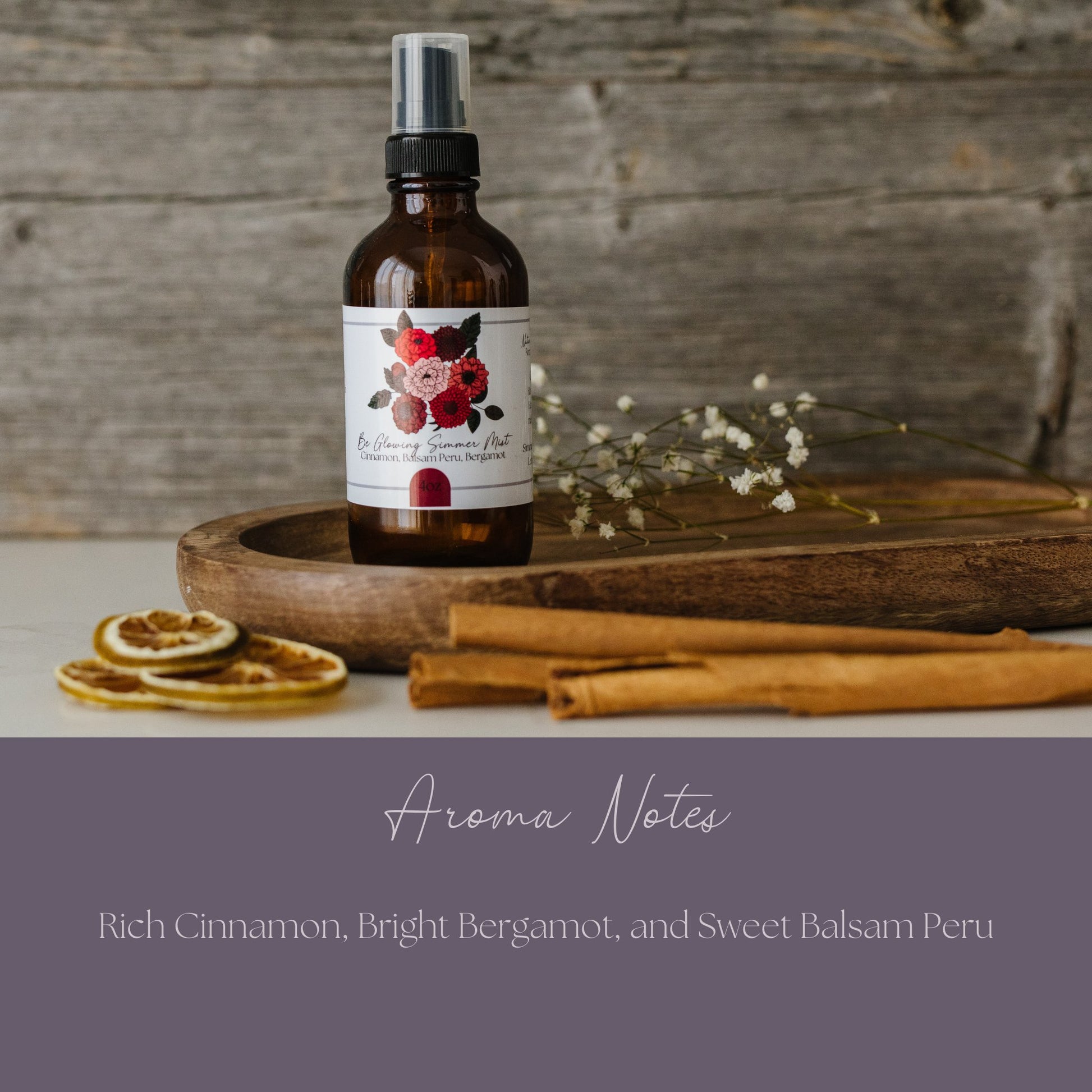 Be Glowing Simmer Mist, Room and Linen Spray - Simmer and Co Natural Aroma Inc - Natural Room Spray Simmer Mist