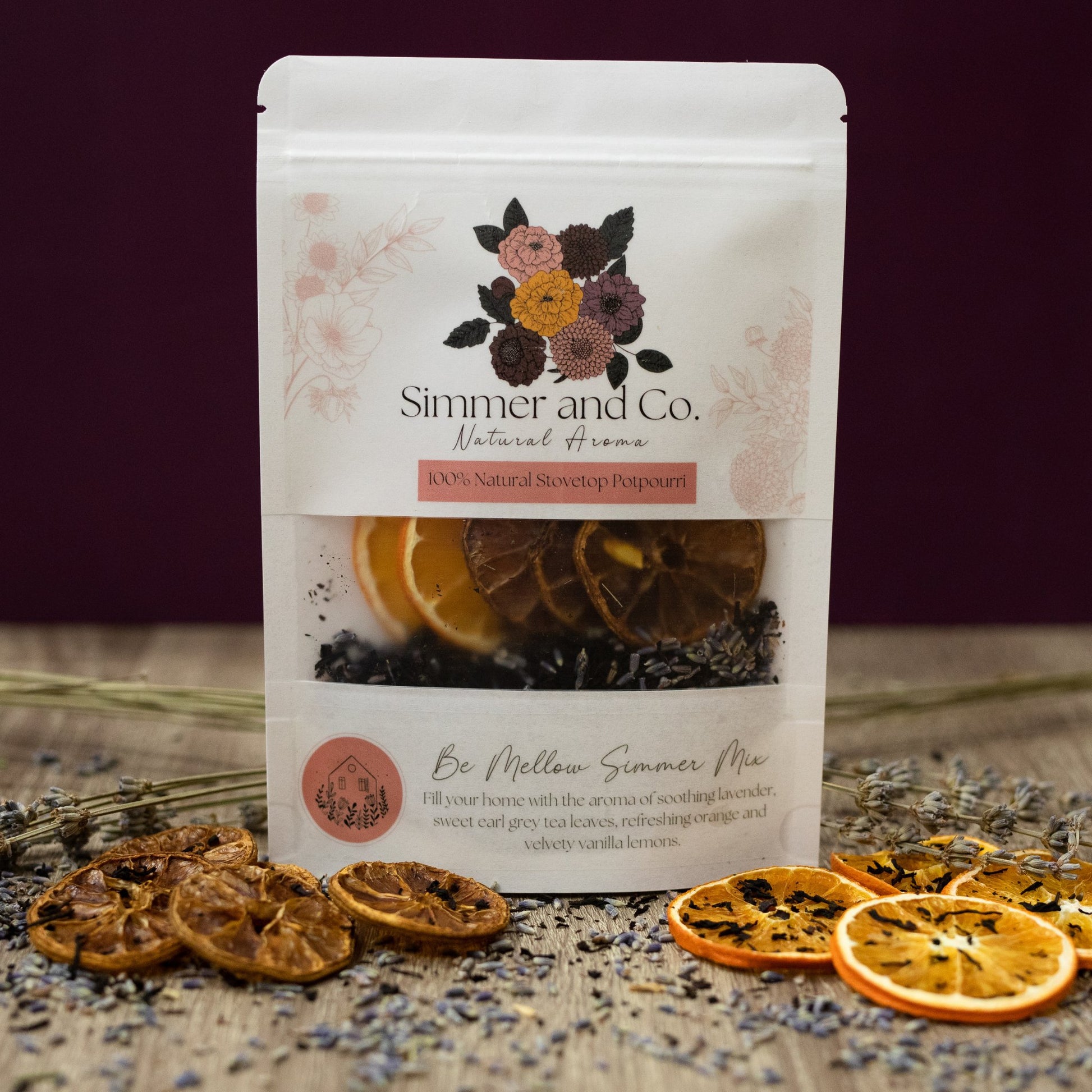 Be Mellow Simmer Mix, Stovetop Potpourri - Simmer and Co Natural Aroma Inc - Stovetop Potpourri Simmer