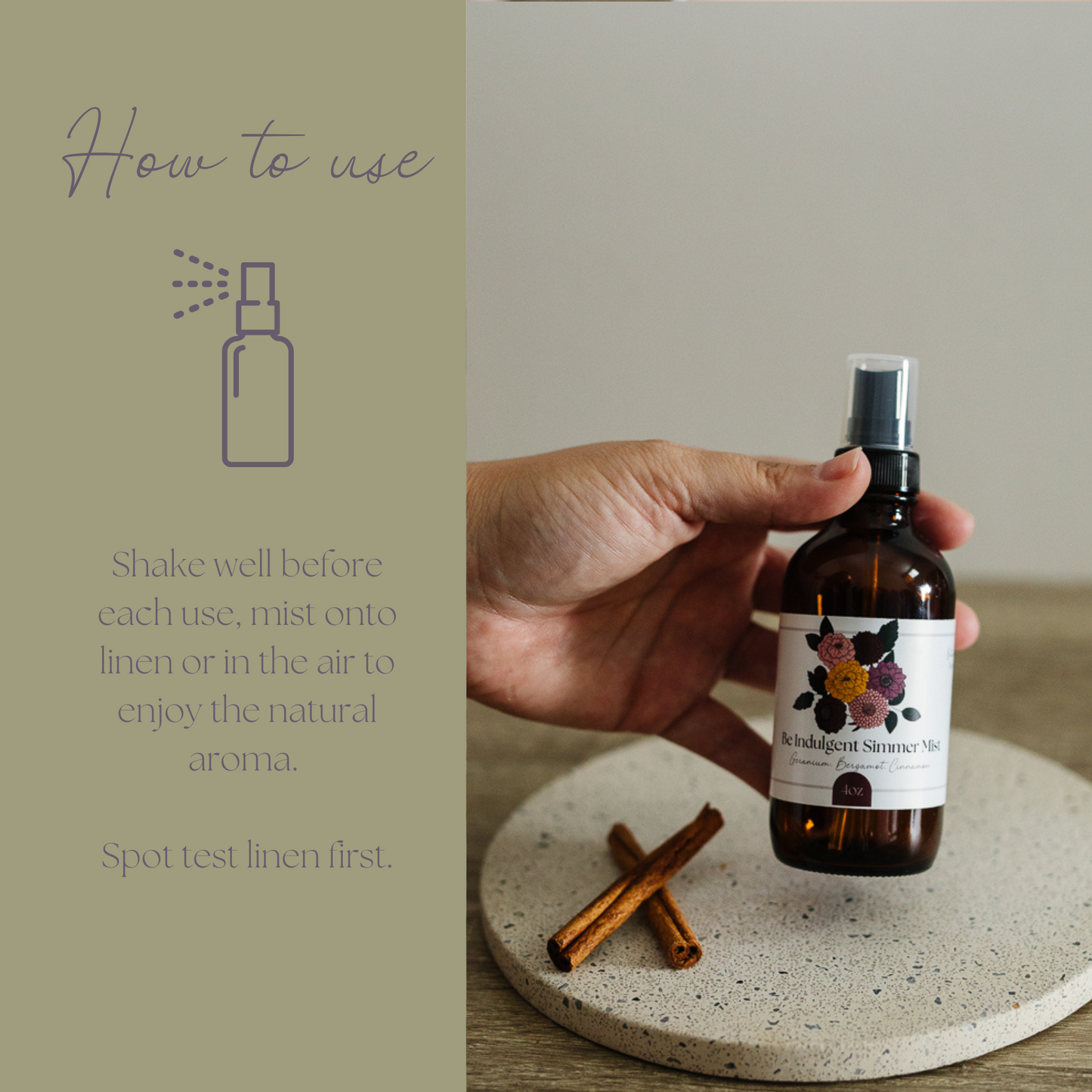 Be Indulgent Simmer Mist, Room and Linen Spray