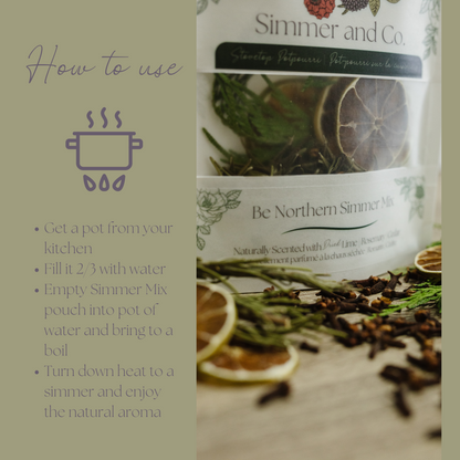 Be Northern Simmer Mix, Stovetop Potpourri