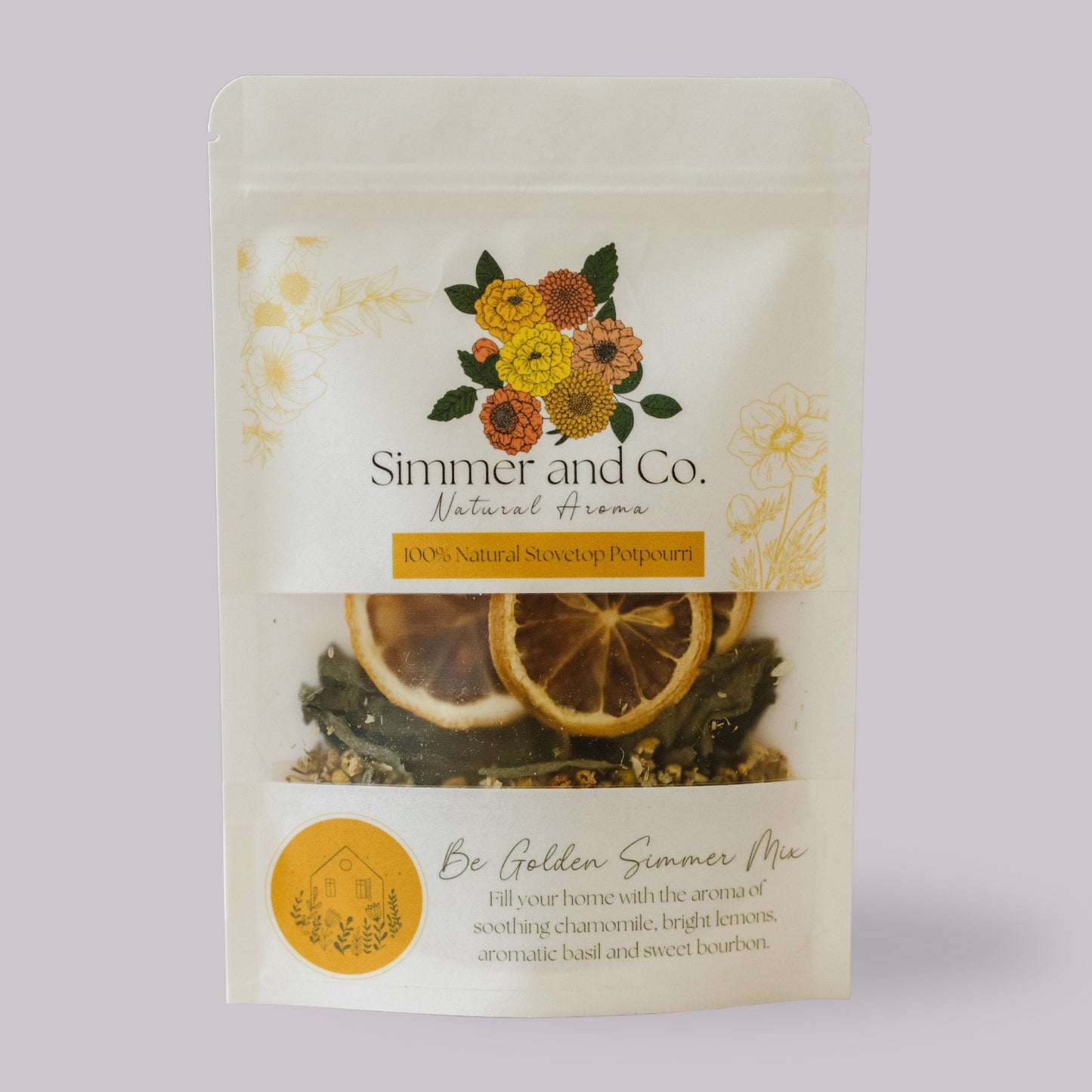 Be Golden Simmer Mix, Stovetop Potpourri - Simmer and Co Natural Aroma Inc - Stovetop Potpourri Simmer Mix