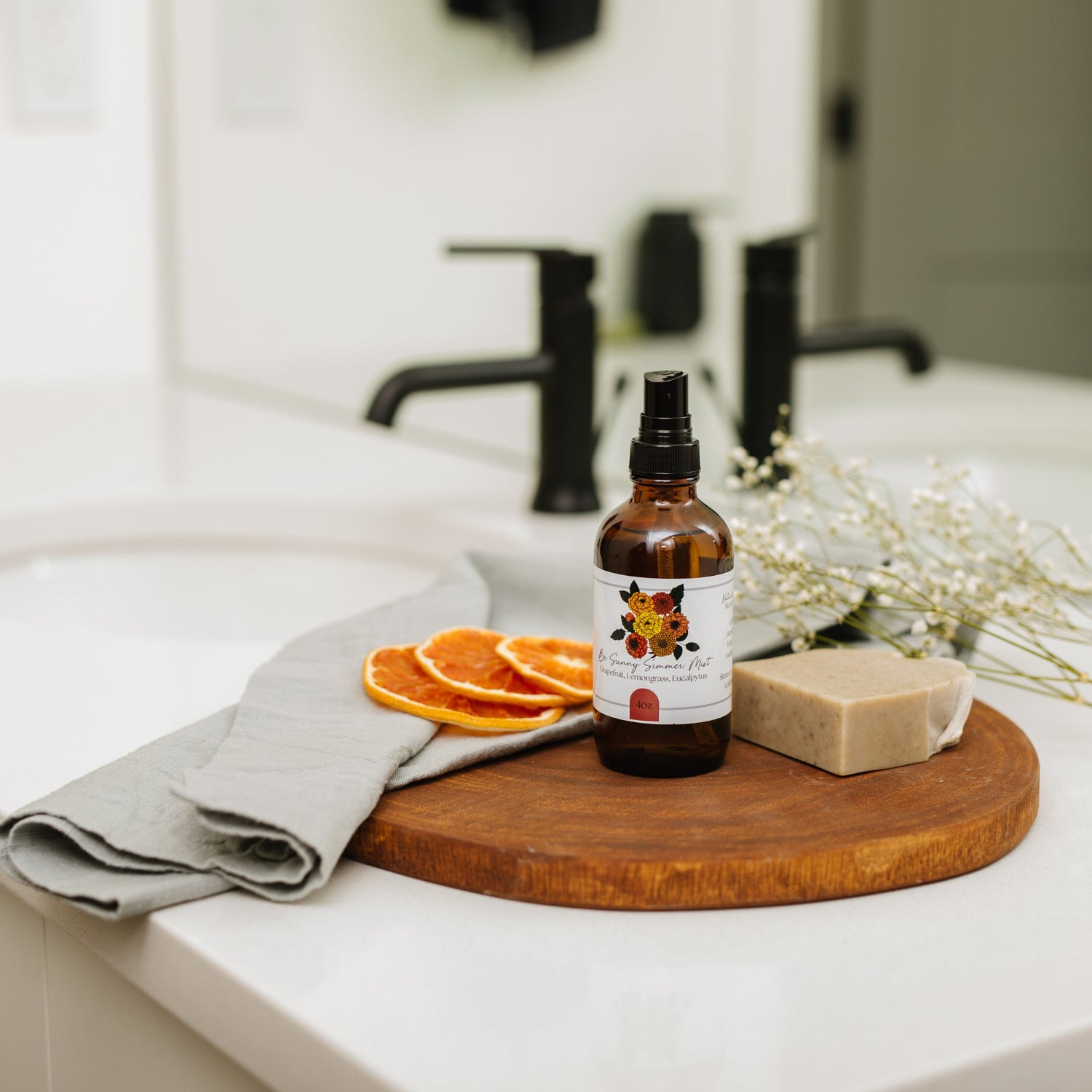 Be Sunny Simmer Mist, Room and Linen Spray - Simmer and Co Natural Aroma Inc - Natural Room Spray Simmer Mist