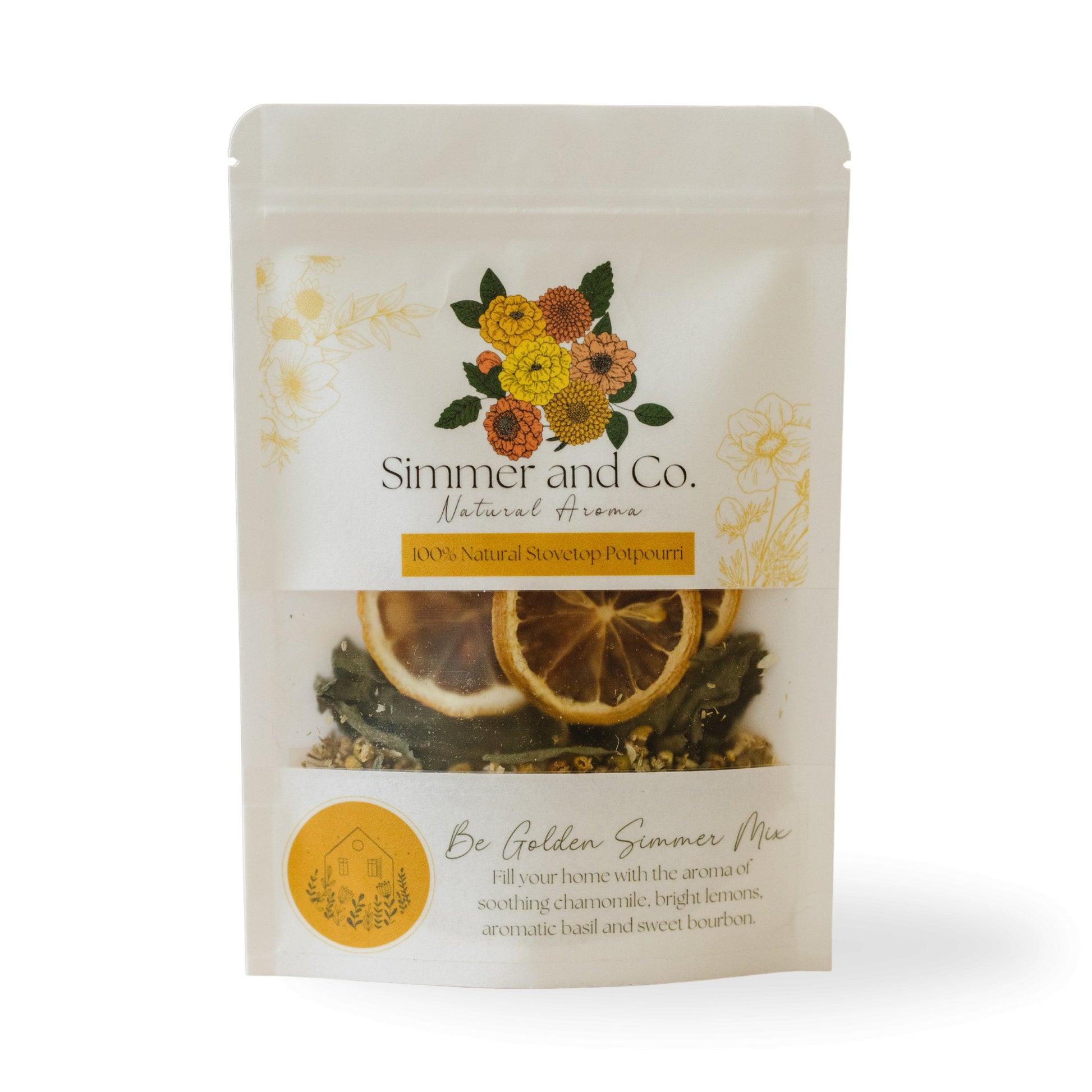 Be Golden Simmer Mix, Stovetop Potpourri - Simmer and Co Natural Aroma Inc - Stovetop Potpourri Simmer Mix