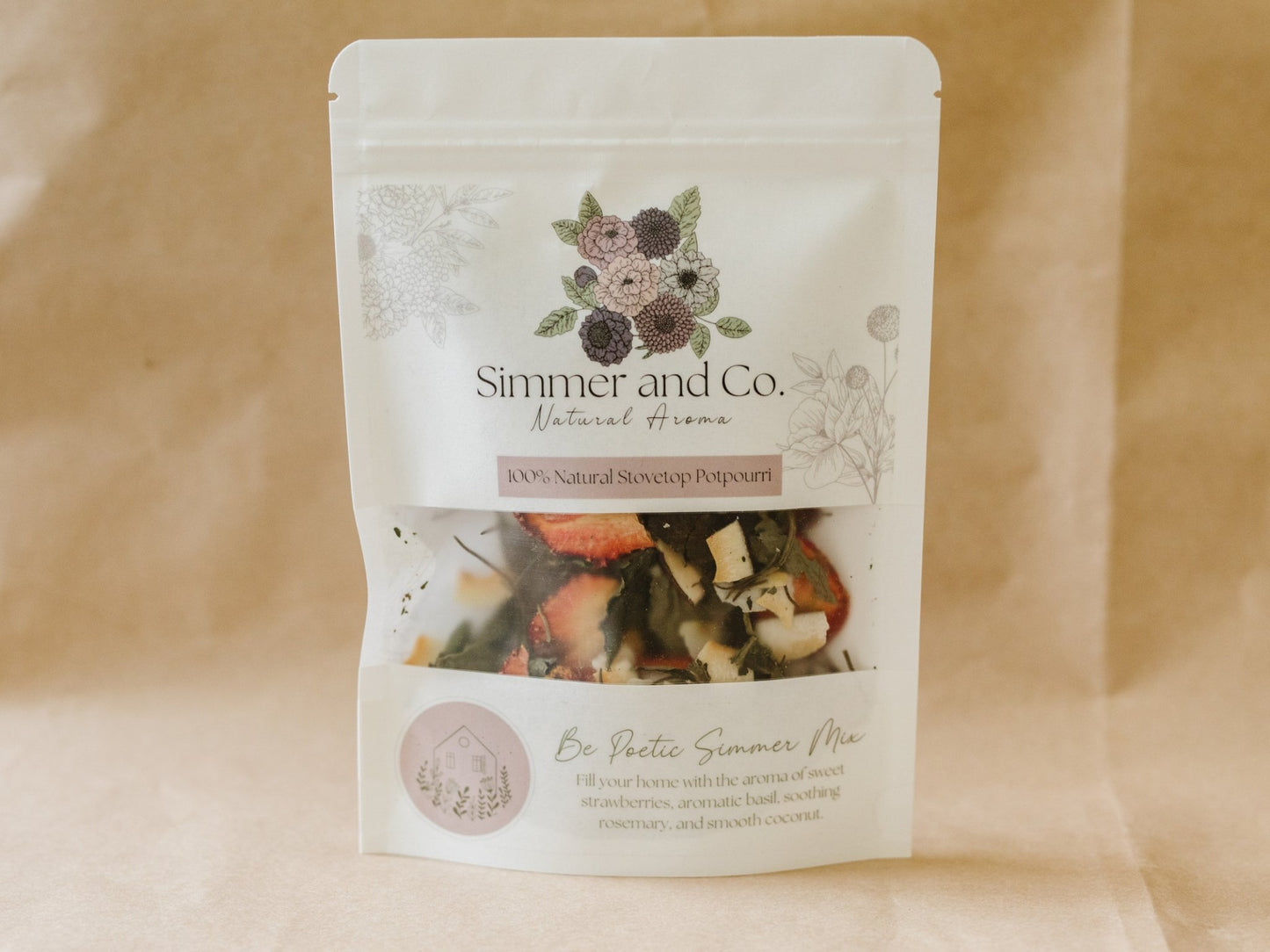 Be Poetic Simmer Mix, Stovetop Potpourri - Simmer and Co Natural Aroma Inc - Stovetop Potpourri Simmer Mix